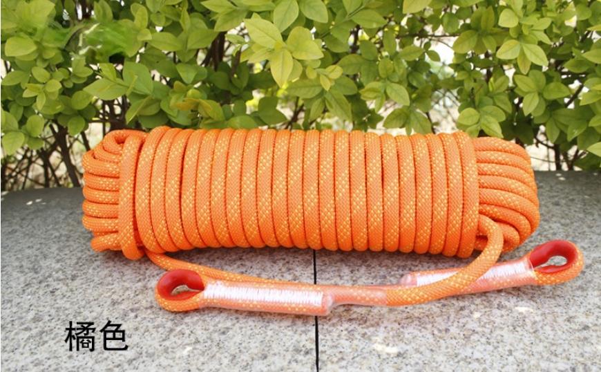 Corde d'escalade de 10m/20m/30m, diamètre de 9mm, résistante à l'usure, outil de randonnée d'urgence en plein air, nouveauté 2022: Orange / Paracord-30m