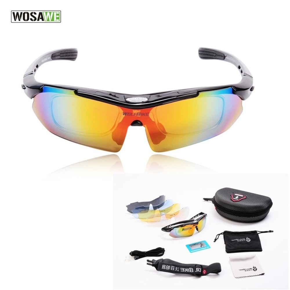 Wosawe sykkelbriller for ridning sportsbriller i ett stykke polariserte briller uv-beskyttelse utendørs sykling solbriller oakley