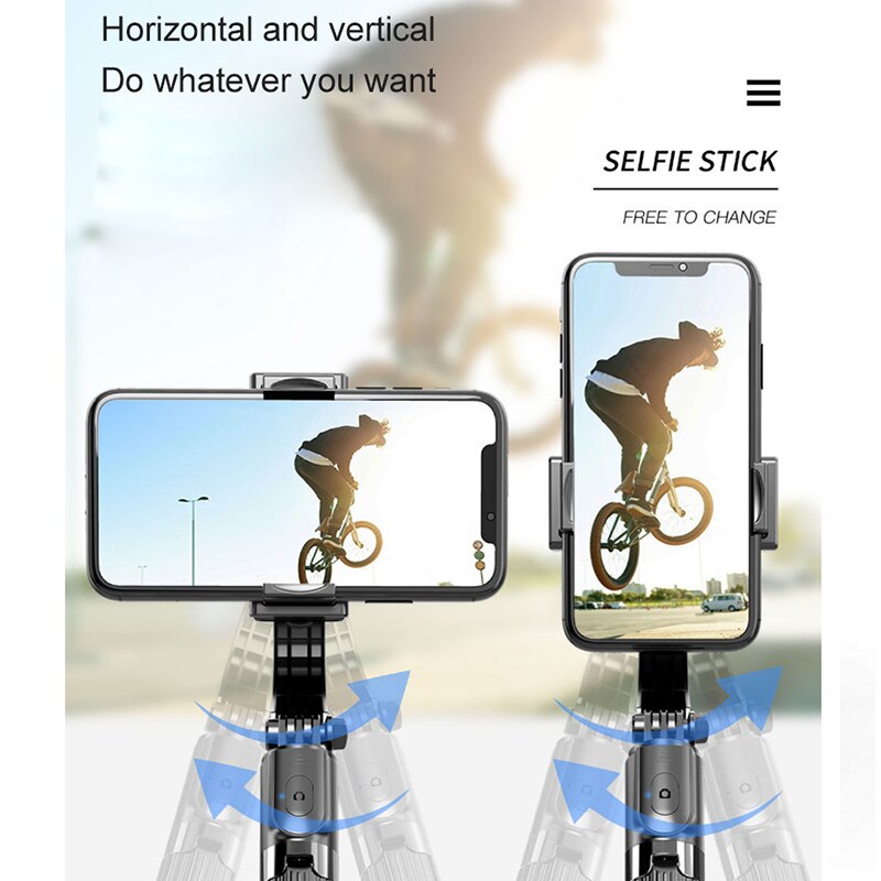 Asta Selfie Bluetooth Treppiede - Stabilizzatore Gimbal, PTZ Anti-shake, Estensibile Pieghevole, per Telefoni 4-6.2"