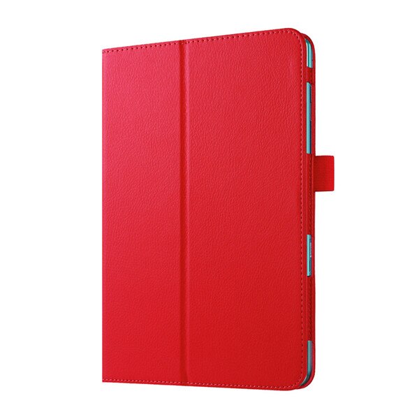 Solid Leather Case For Samsung Galaxy Tab A 8.0'' T350 T355 SM-T355 SM-T350 Tablet Stand Folding Protective Shell Case: Red
