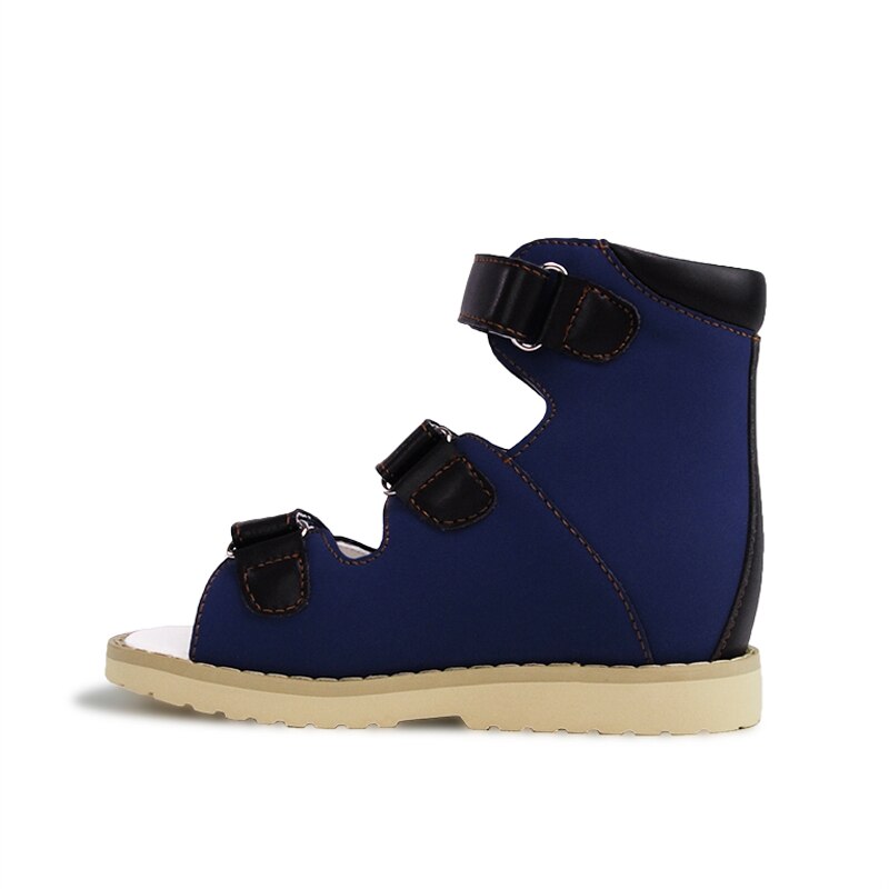 Sandales d'été pour enfants, chaussures orthopédiques pour garçons, , bleu, respirantes, légères, en cuir Nubuck, Support d'arc