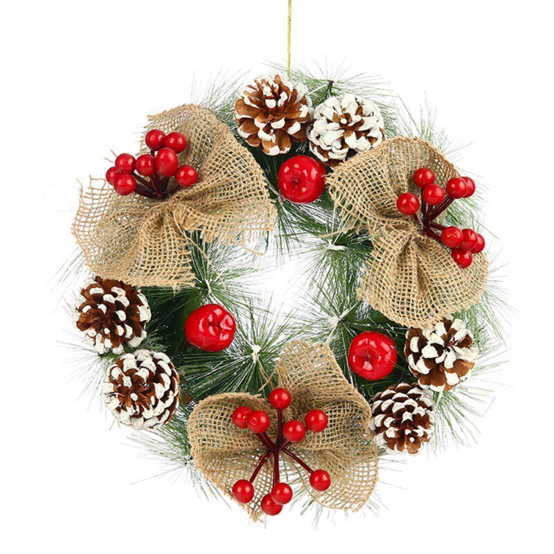 Kerst Kunstmatige Bloemen Krans Handgemaakte Rotan Hanger Krans Winkelcentrum Deur Thuis Decoratie: TypeAS