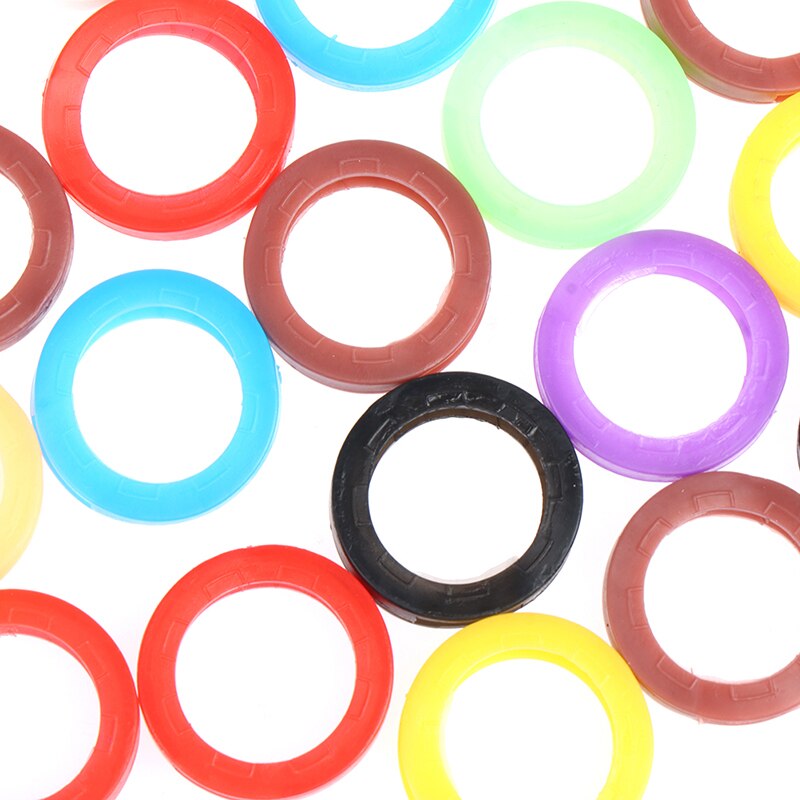 50 Uds colores brillantes de silicona suave hueco Multi Color de goma suave llaves cerraduras de cubiertas para llave Topper llavero funda elástica redonda