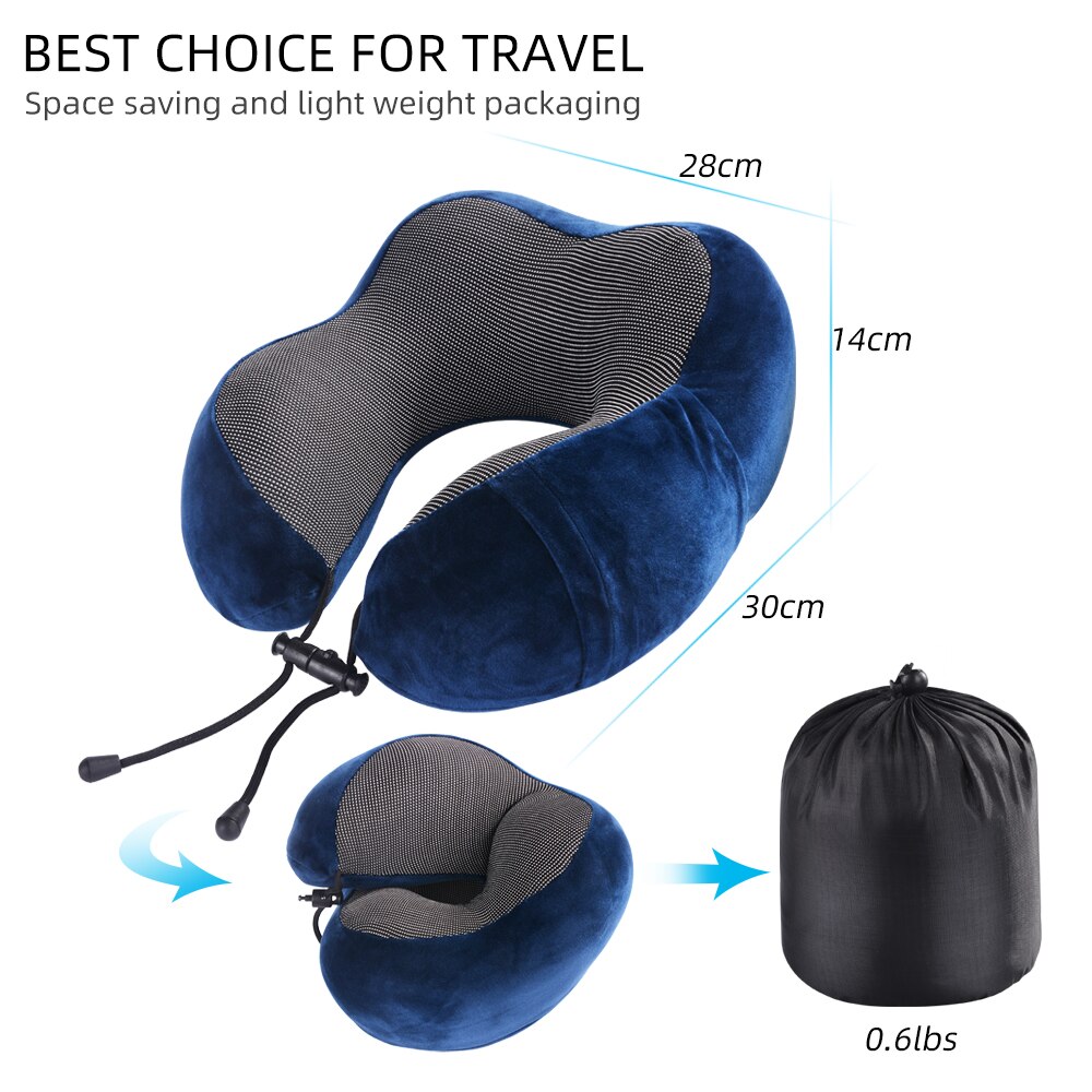 Travel Pillow Memory Foam Neck Pillow Airplane Travel Kit with 3D Eye ...