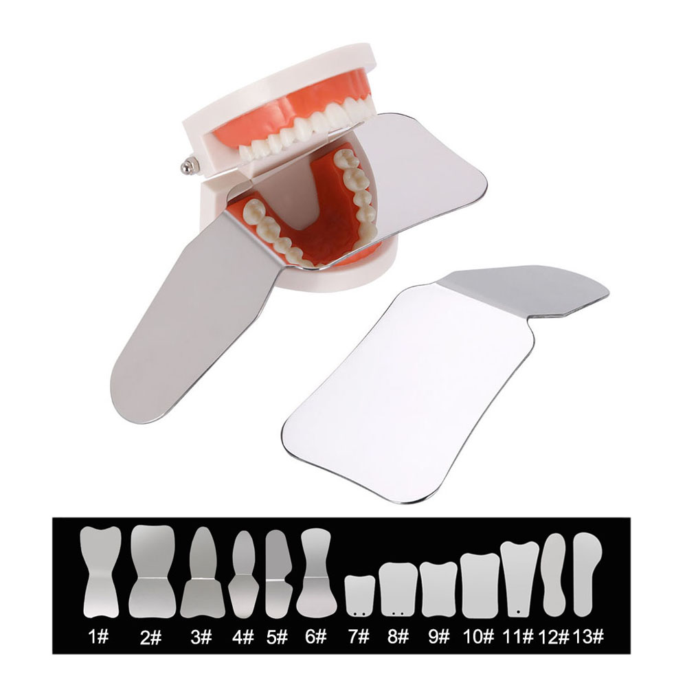 13 tipos de espejos dentales de acero inoxidable para fotografía, espejos reflectores de ortodoncia Oral Autoclavables, herramienta de cuidado bucal para dentista