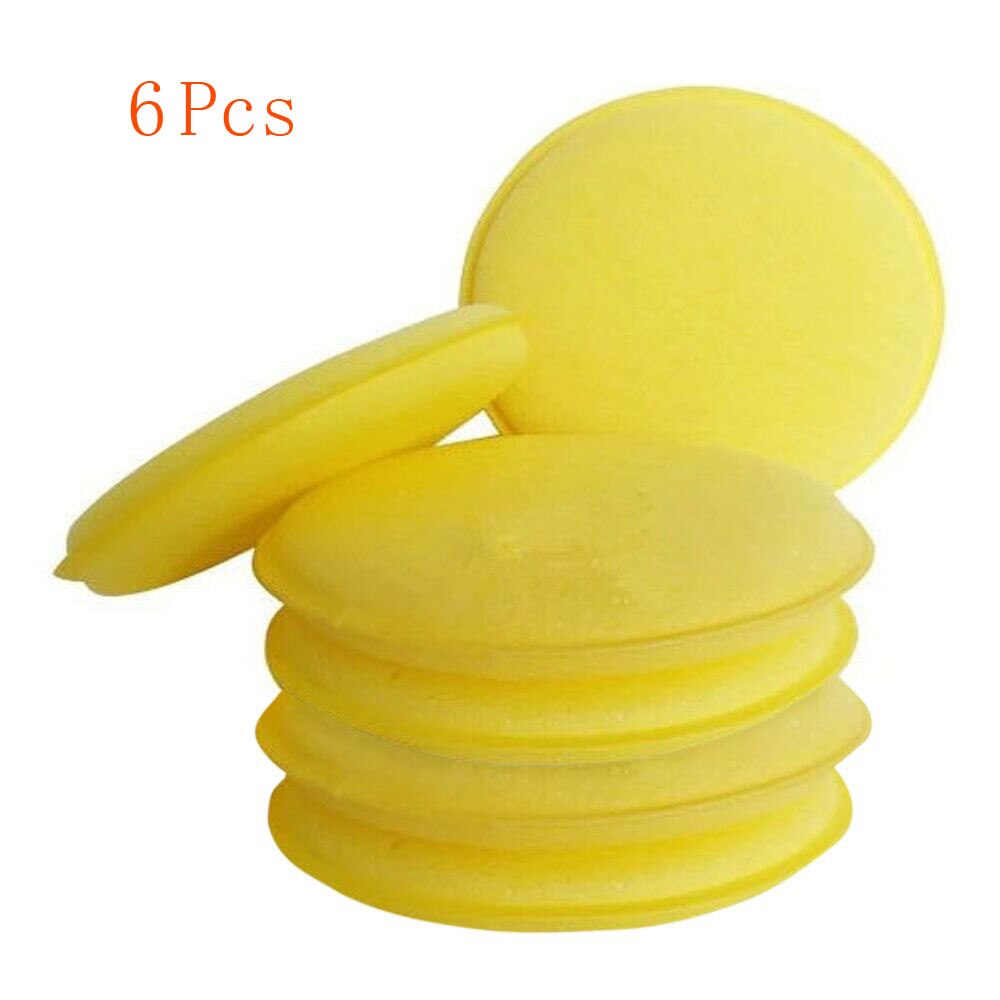 6 Stuks Auto Spons Wassende Polijsten Wax Wax Foam Sponge Pad 10 Cm Kleine Ronde Spons Pad: Default Title