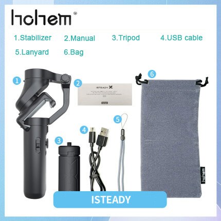 Hohem ISteady X 3-Axis Foldable Gimbal Stabilizer Handheld Gimbal for IPhone for Xiaomi Smartphone Action Camera TikTop Vlog