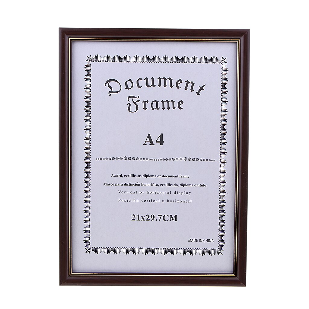 A4 Delicate Houten Display Frame-Gebruikt Voor Diploma, Certificaat, Foto,