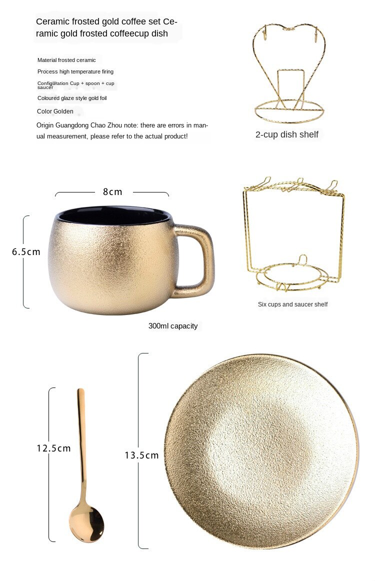 Kongelig husholdning luksus måke keramikk frost kaffekrus og tallerken gylden te skje sett edle tekopp espresso cappuccino kopp kopje