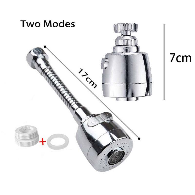 Hogedruk keukenkraan extender draaibare kraan beluchter waterbesparende kraan mondstuk adapter badkamer wastafel accessoires: GRIJS