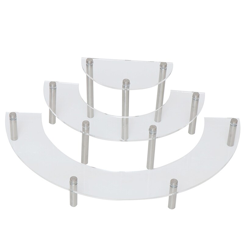 3-Tier Clear Acrylic Semicircle Round Cupcake Dessert Display Stand