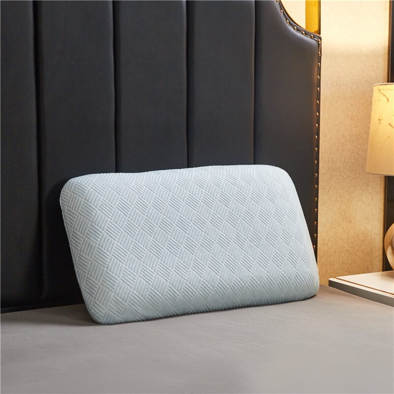Comfortable Pure Natural Latex Pillows Neck Pain Relieve Side Back Sleep Orthopedic Pillow Cervical Health Care Support Cushion: blue / 70x40cm 50D