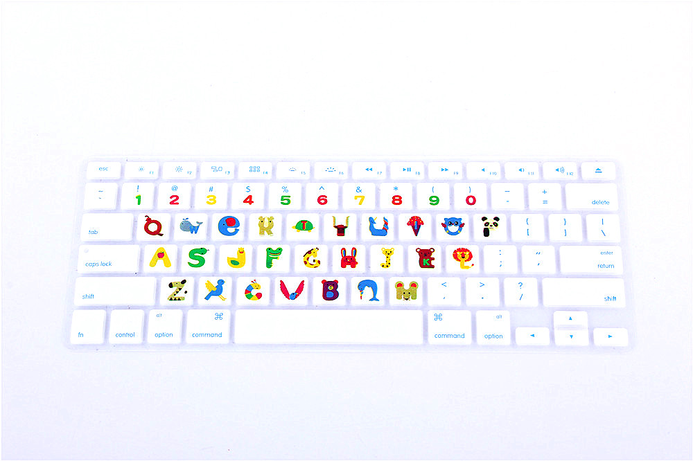 Bär, Katze, Fisch, schlucken und Elefanten aufbringen Nette Tiere Serie tastatur Abdeckung aufkleber für Macbook Luft 13 Profi 13 15 17 zoll: Grau