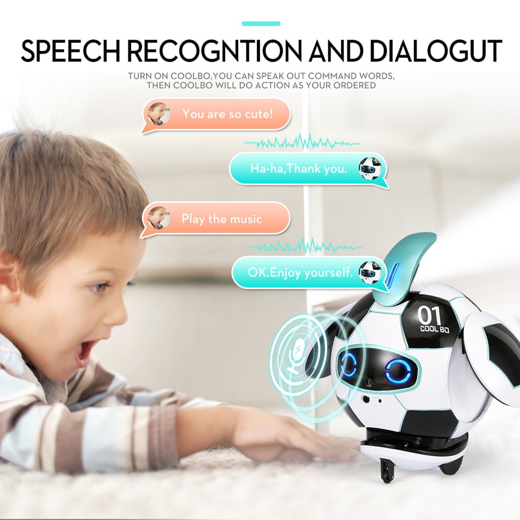 HIINST FX-J01 CoolBO Soccer Intelligent Voice Recognition Touch Control Obstacle Avoidance Sing Dance RC Educational Robot Toy