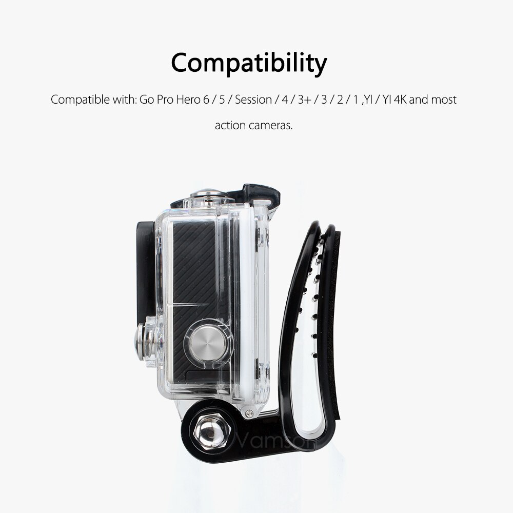 Vamson Voor Go Pro Accessoires Reizen Hoofd Hoed Riem Quick Clip Clamp Voor Gopro Hero 8 7 6 5 4 3 + Voor Yi 4K Voor Sjcam VP511