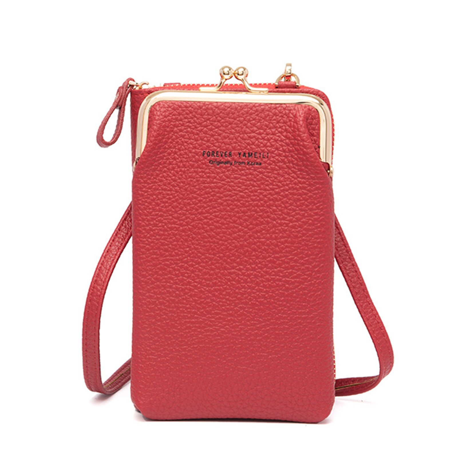 Vrouwen Kleine Telefoon Cross Body Purse Pu Leather Blocking Cross Body Mobiele Telefoon Tas Voor Vrouwen Met Rits &amp; lock: Rood