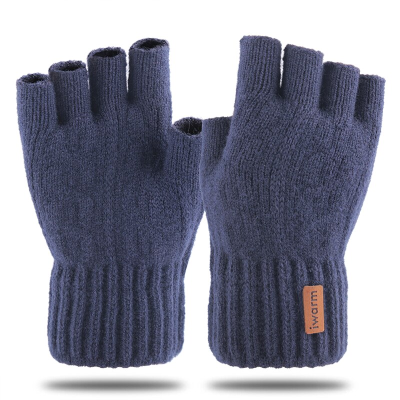 Iwarm guantes de medio dedo para mujeres y hombres guantes tejidos sin dedos Otoño Invierno mantener el calor mitones