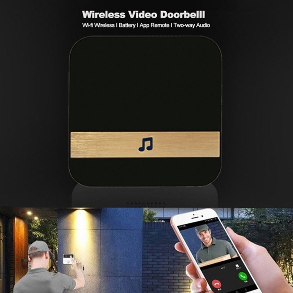 WiFi inalámbrico remoto timbre inteligente Cámara timbre puerta Ding Dong máquina 2,4 GHz Video cámara teléfono intercomunicador PIR seguridad