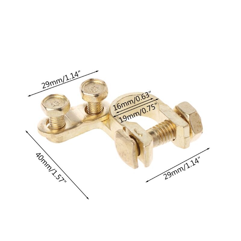 2Pcs Durable Replacement Auto Car Battery Terminal Clamp Clips Brass Connector