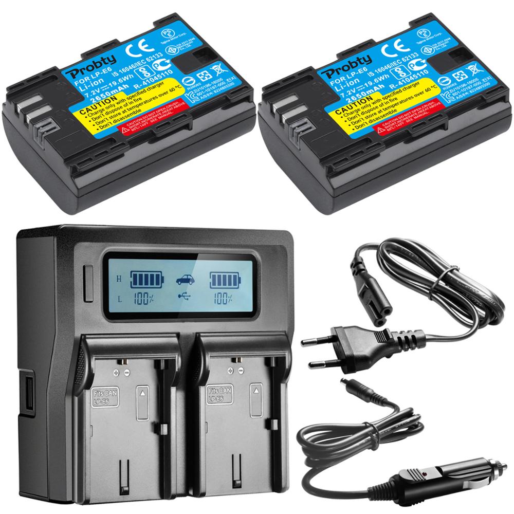 Lp  e6 e6n lp -e6 lpe 6 batteri 2650 mah för canon 5d mark ii iii iv , 80d, 70d, 60d, 6d,  eos 5ds, 5 d 2, 5 d 3, 5 dsr , 5 d 4 kamera