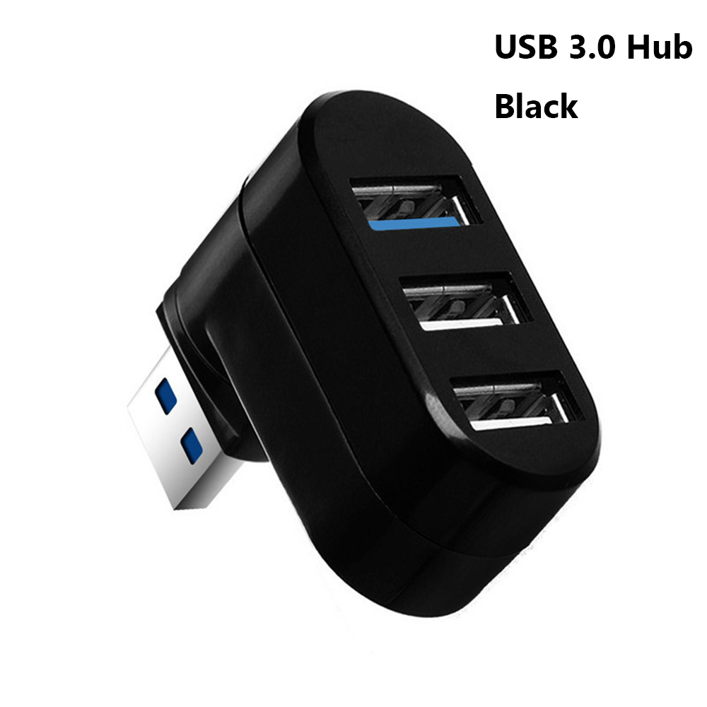 For PC Laptop MacBook Pro Mini 3 Ports USB 3.0 Hub High Speed Data Transfer Splitter Box Adapter Computer Accessories: USB 3.0 Hub	Black