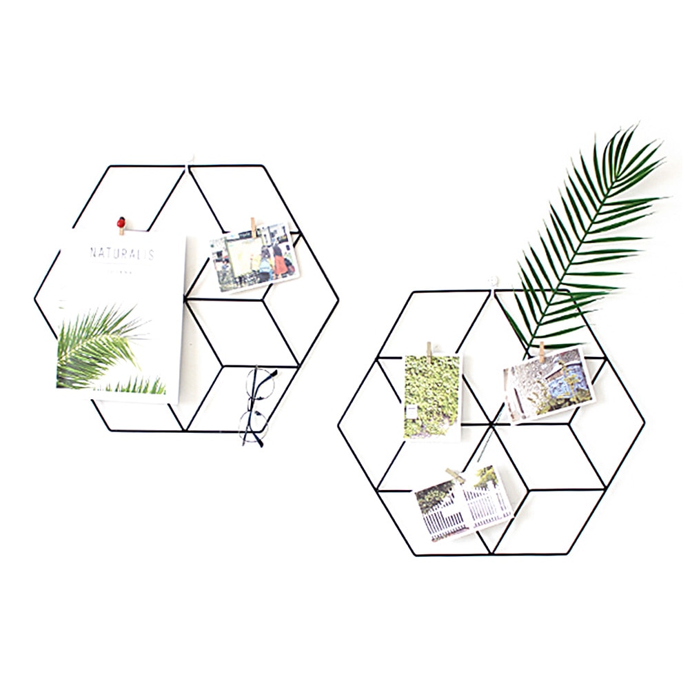 51*45 cm multi-funktion jern metal gitter fotoramme væg kunst display mesh opbevaringsstativ hjemmet diy dekoration