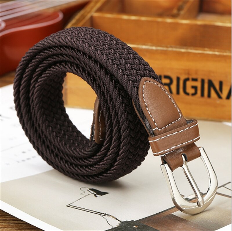 Canvas Metalen Gesp Riem Taille Casual Tailleband Unisex Mannen En Vrouwen Decor Tool Mode Riem: Coffee