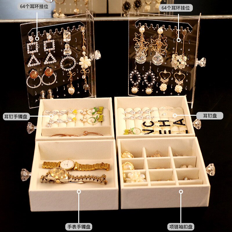 boucle d'oreille bijoux boîte de rangement maison bureau boucles d'oreilles bijoux collier étagère de rangement multicouche boîte à bijoux porte-bijoux