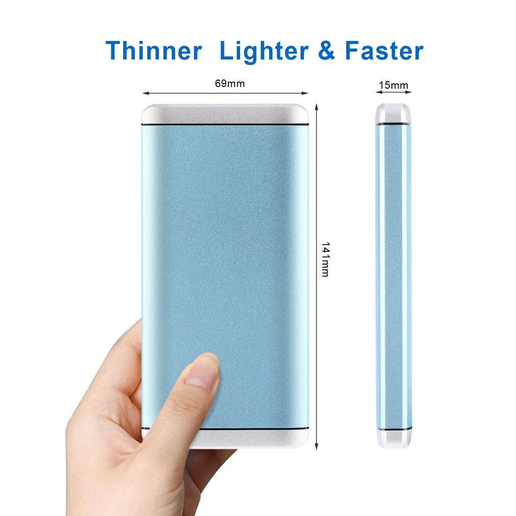 High Capacity 12000Mah Portable Power Bank External Battery Charger With 2 Usb Ports Ultra Slim Mobile Phone Charger
