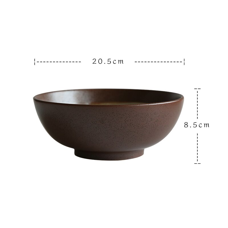 8 tum japansk ramen skål keramisk nudelskål rand stor soppskål restaurang hushåll retro skål servis: D