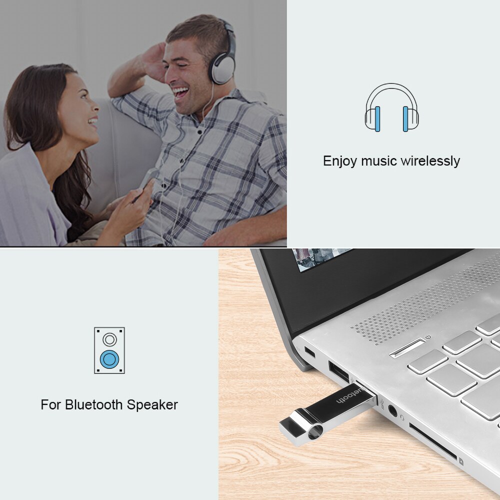 kebidumei Bluetooth Adapter USB Dongle for Speaker Wireless USB Bluetooth 4.0 Music Receiver Bluetooth Adapter