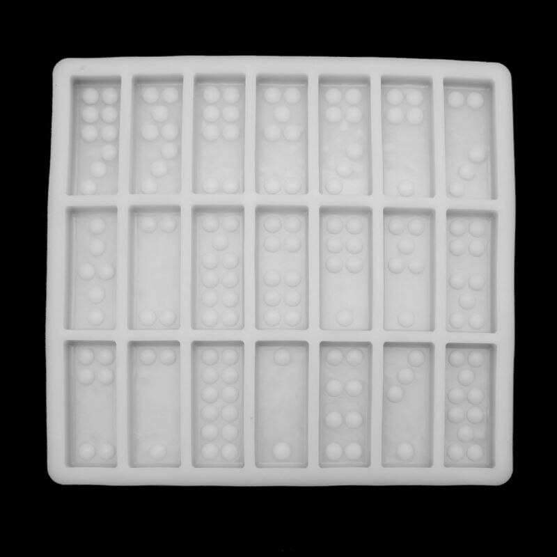 Silikone domino skimmel chokolade kage slik polymer ler domino epoxyharpiks skimmel domino spil casino sjov kunst håndværk: Grå