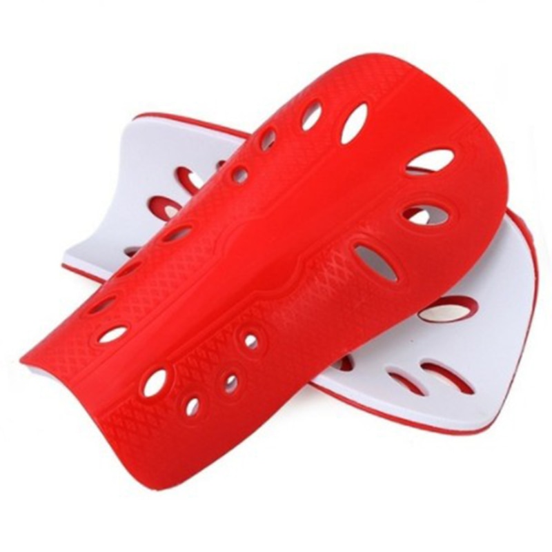 1 Paar Voetbal Scheenbeschermers Plastic Voetbal Guards Been Protector Voor Kinderen Volwassen Beschermende Ademend Scheenbeschermer Blauw Rood: red / Adults
