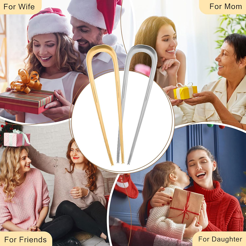 2 uds horquillas francesas horquillas para el cabello de 5,5 pulgadas de Metal en forma de U horquilla para el cabello Vintage francés para mujeres niñas peinado