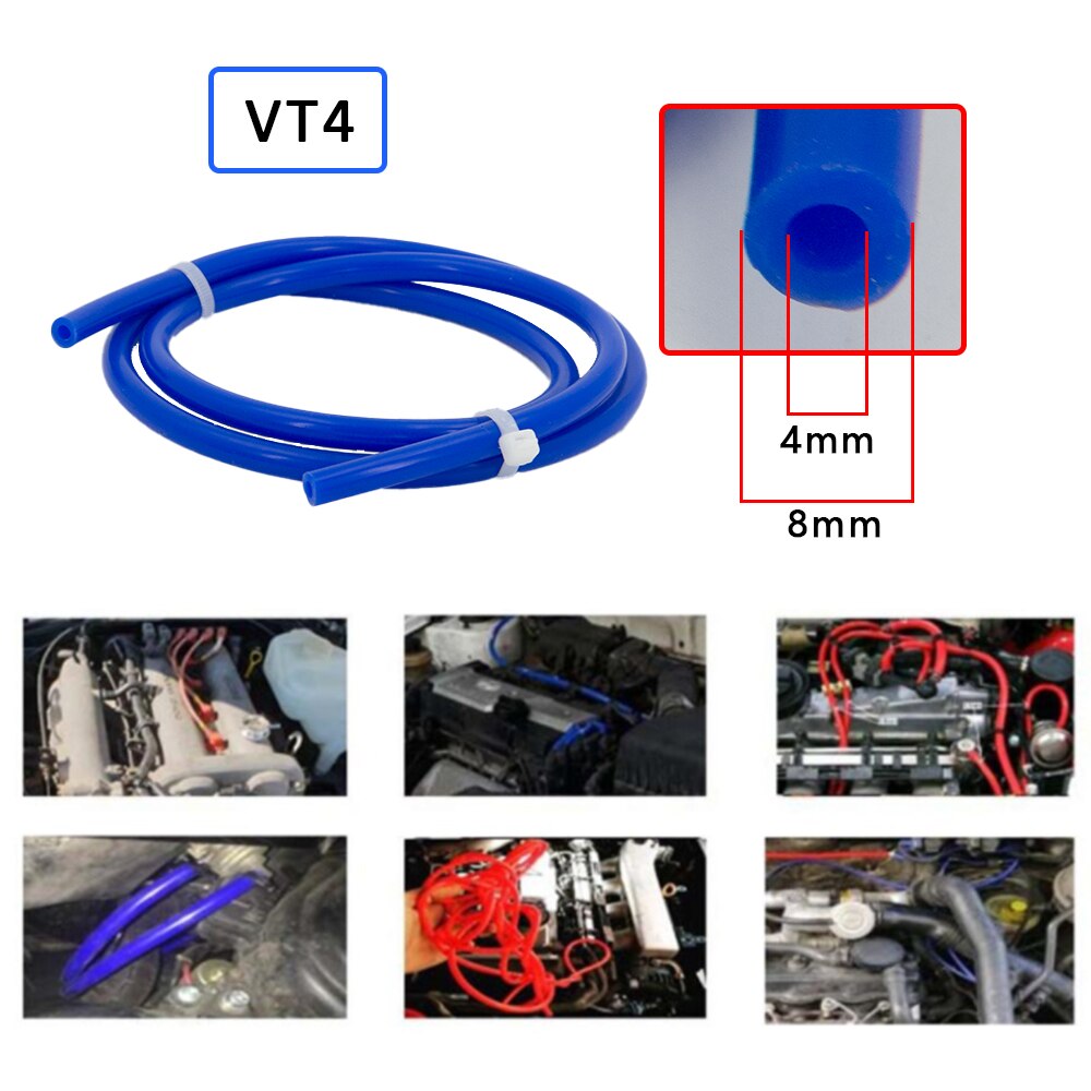 Manguera de tubo de vacío de silicona de 2M de longitud, tubo de silicona de 3MM, 4MM, 6MM, 8MM, 10MM, 12MM, 14MM, 16MM, piezas de automóvil azules universales: Multicolor