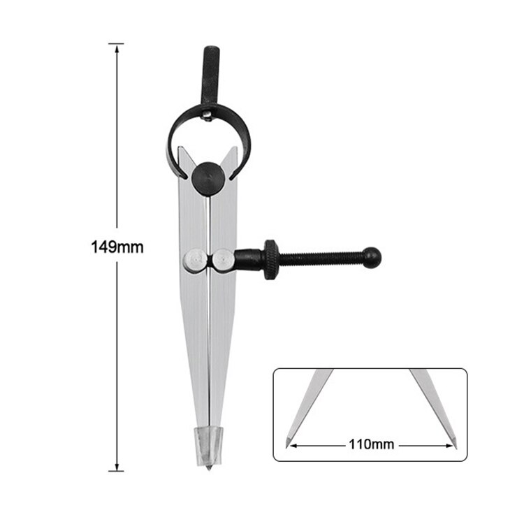 3 Size 100mm 150mm 200mm Inside Divider Compass High Carbon Steel Square Leg Quick Release Spring Divider Caliper Spring Divider: 100mm