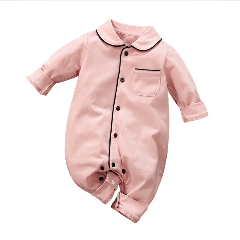 Nyfødt baby pige dreng rompers bomuld efterår forår spædbørn småbørn hjemmedragt bebe jumpsuit med krave lomme ropa babytøj: 2 / 66