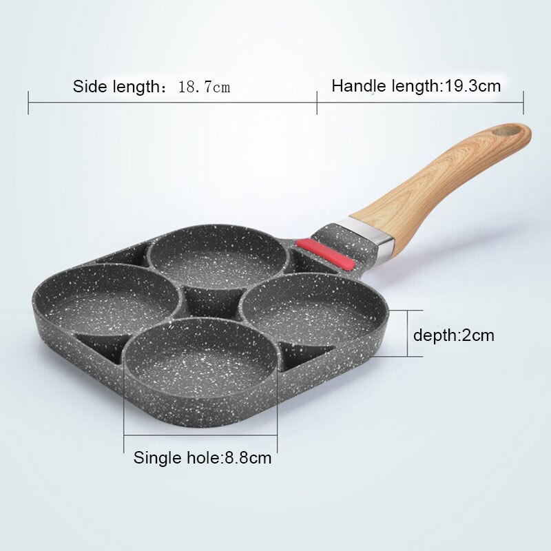 4 Hole Fried Egg Burger Pan Fried Egg Pan Pancake Frying Pan Egg Cooker Gas Stove B1