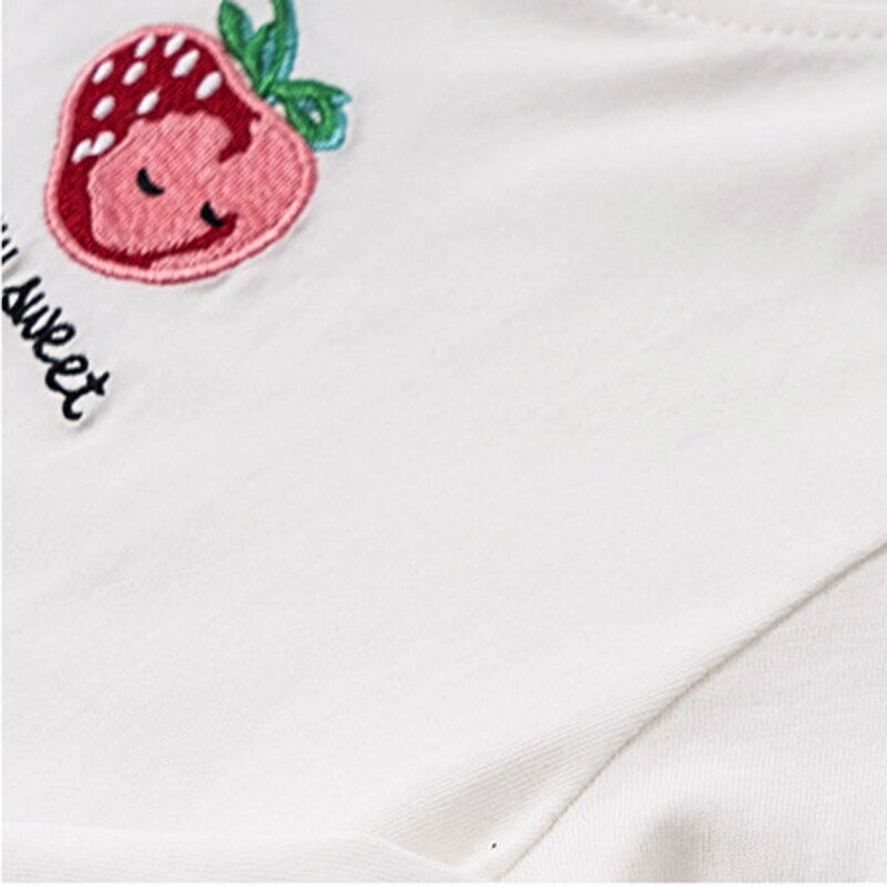 Little maven tyttöjen yöasut mansikka kirjonta pyjamat lapsille syksy lasten yöpuvut puuvilla lasten pyjamat lämmin