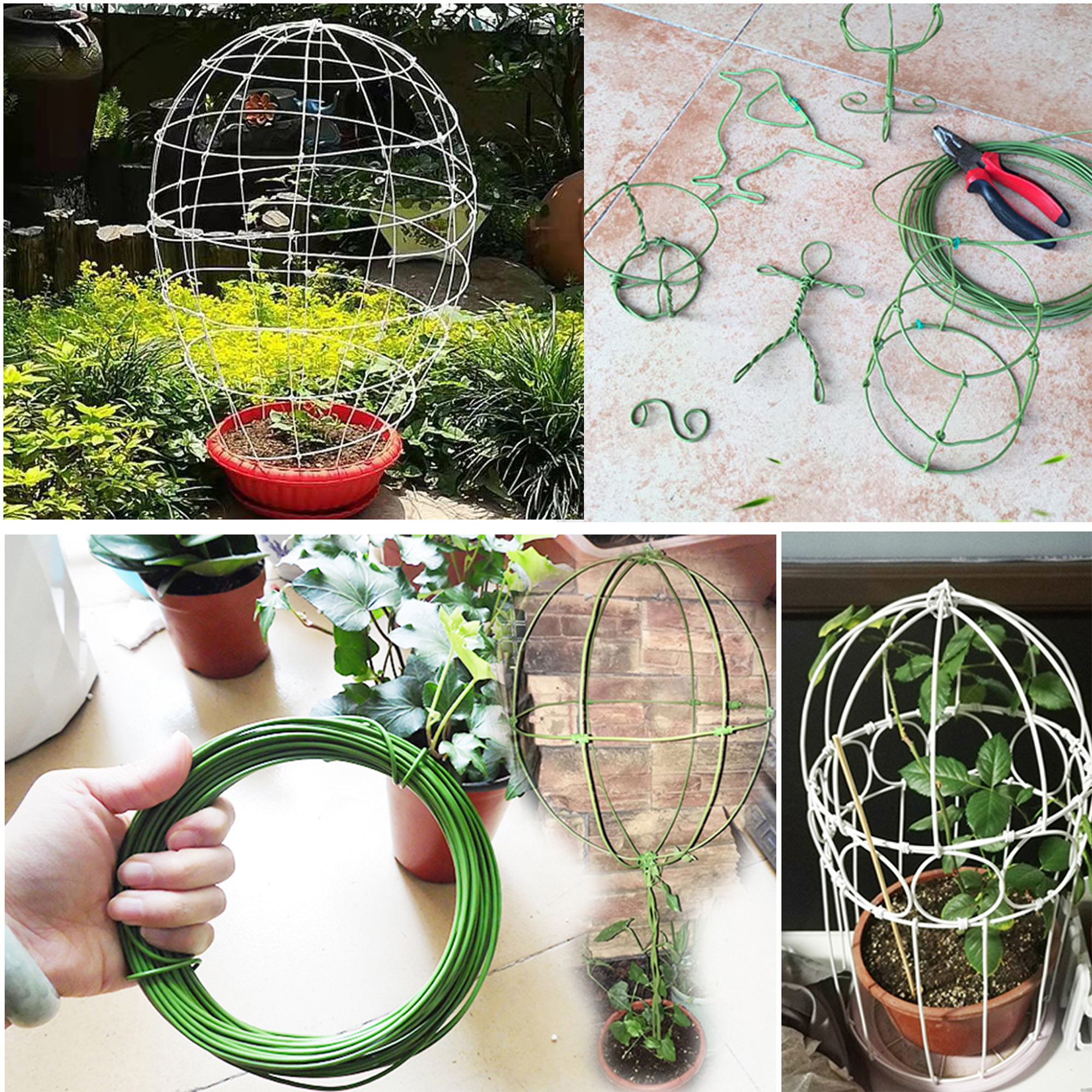 Filo rivestito di plastica rivestito di plastica fiore arte filo di ferro morbido bonsai rampicante pergola fiore pianta in vaso fai da te morire filo cravatte