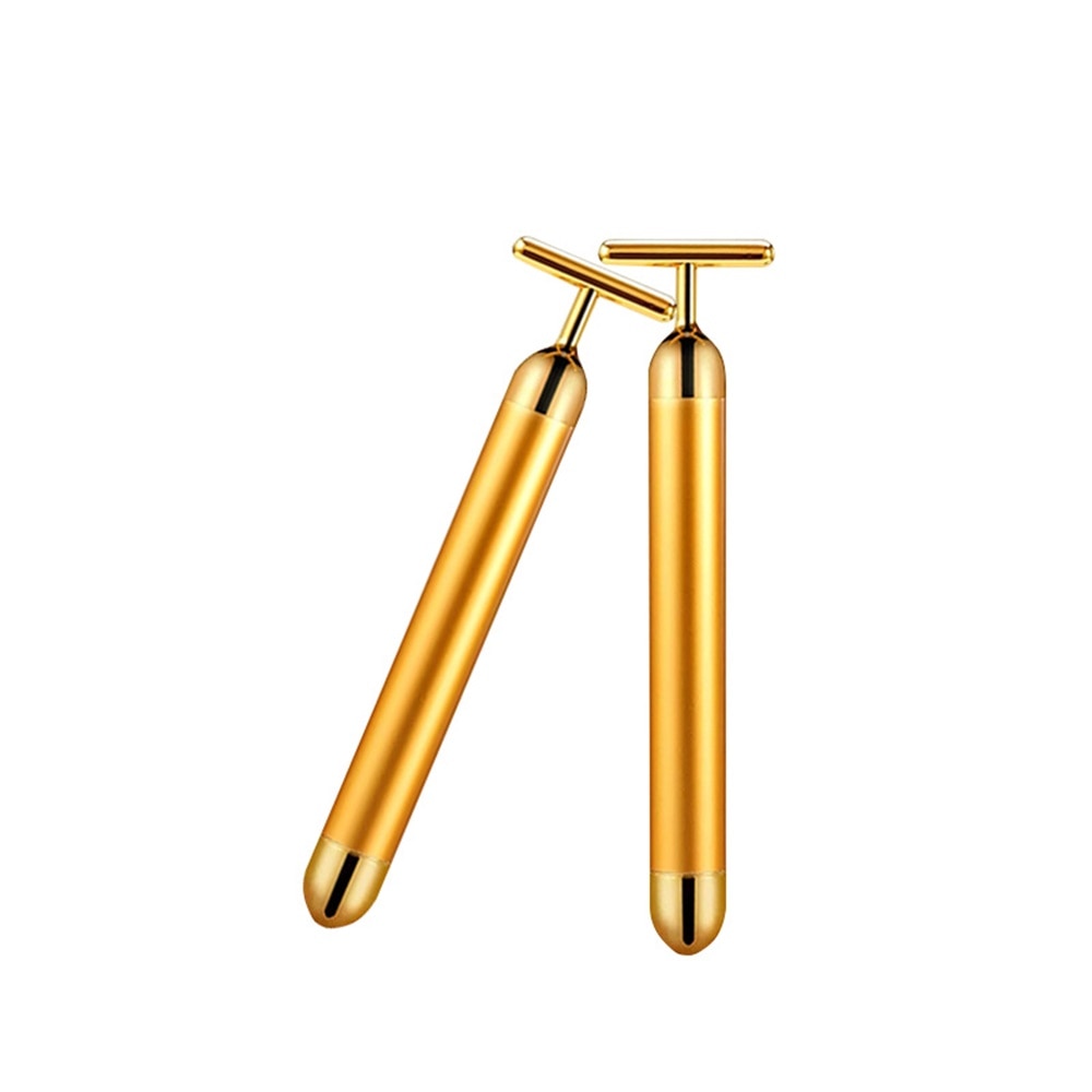 24K Gold Roller Vibrerende Facial Massager Afslanken Facial Skin Beauty Bar Pulse Verstevigende Gezicht Massage Lift Aanscherping Rimpel Bar