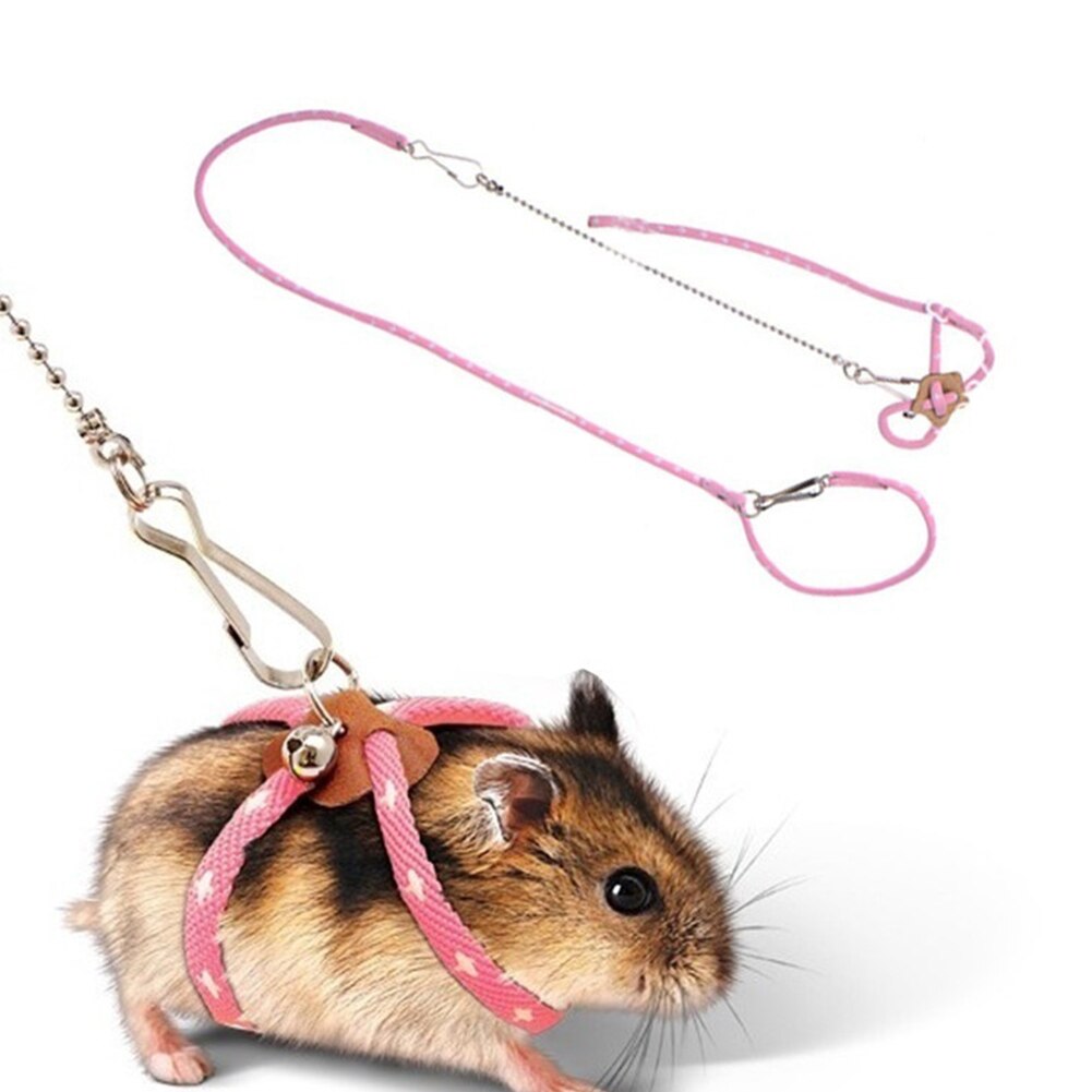Justerbar hamster snor små dyr slæbetov til kæledyr hamster egern marsvin: Lyserød