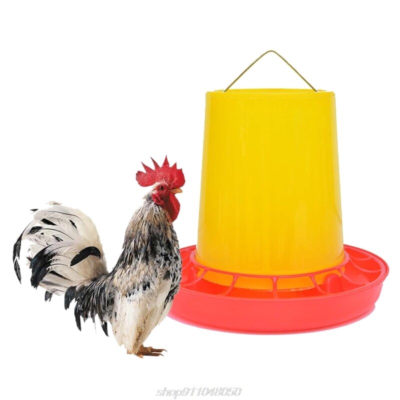 Automatic Chicken Feeder for Poultry Birds Hanging Chicken Food Dispenser with Handle Easy Clean Food Bucket птиц quails: 1-Y