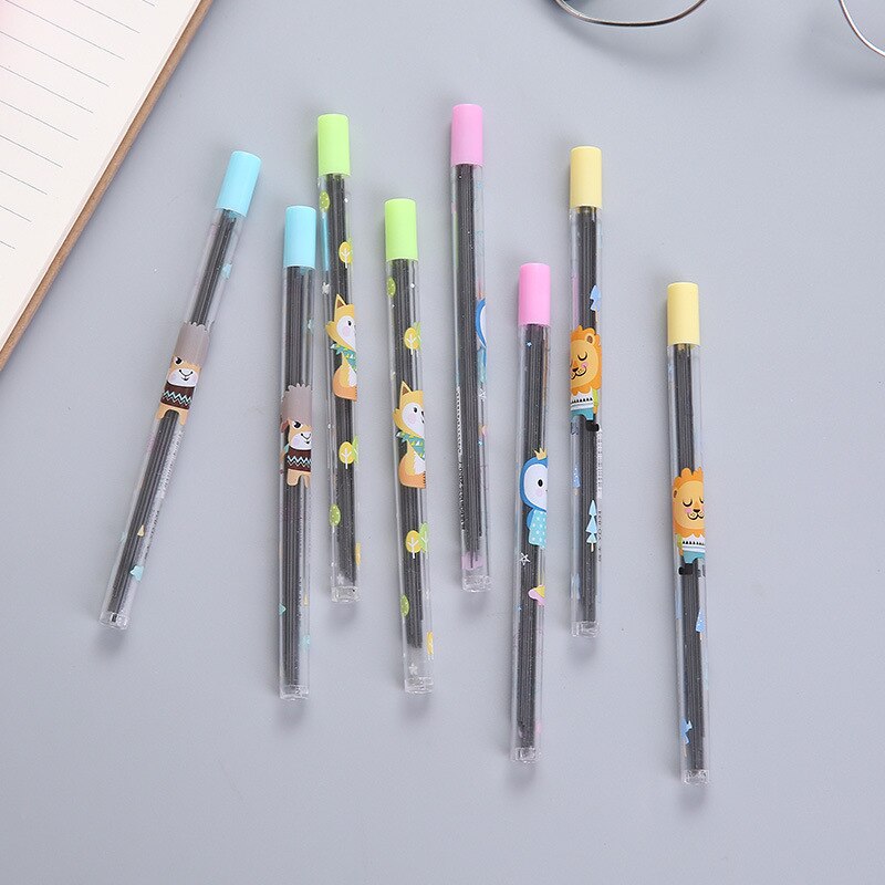 Crayon mécanique coloré pour enfants, 12 pièces/boîte 0.5 /0.7 Mm, dessin artistique en plomb, fournitures scolaires et de bureau pour enfants