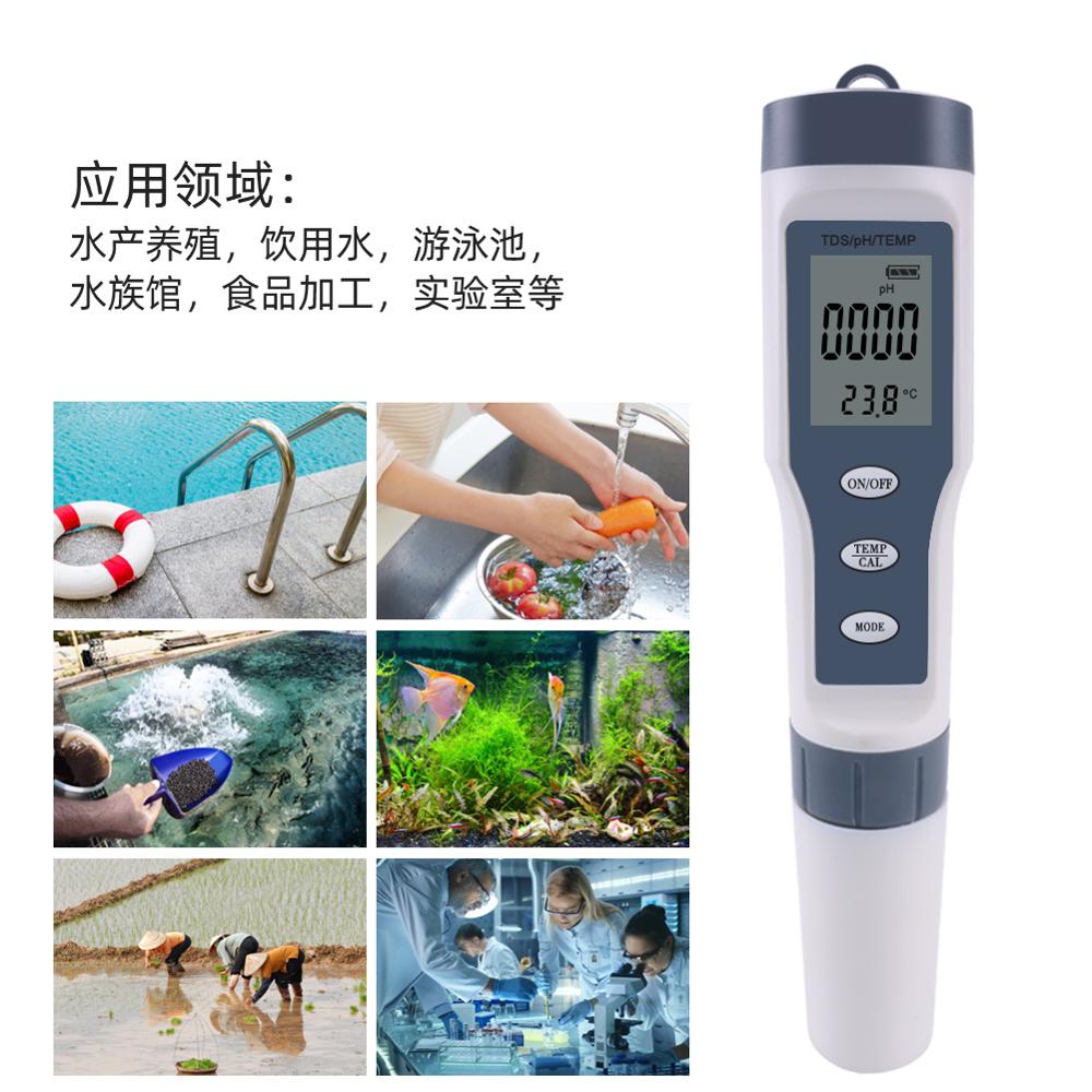 TDS/PH&amp;TEMP 3 In 1 Test Pen Handheld Water Tester for Drinking Water, Laboratory, Aquaculture, Swimming Pool, Aquarium