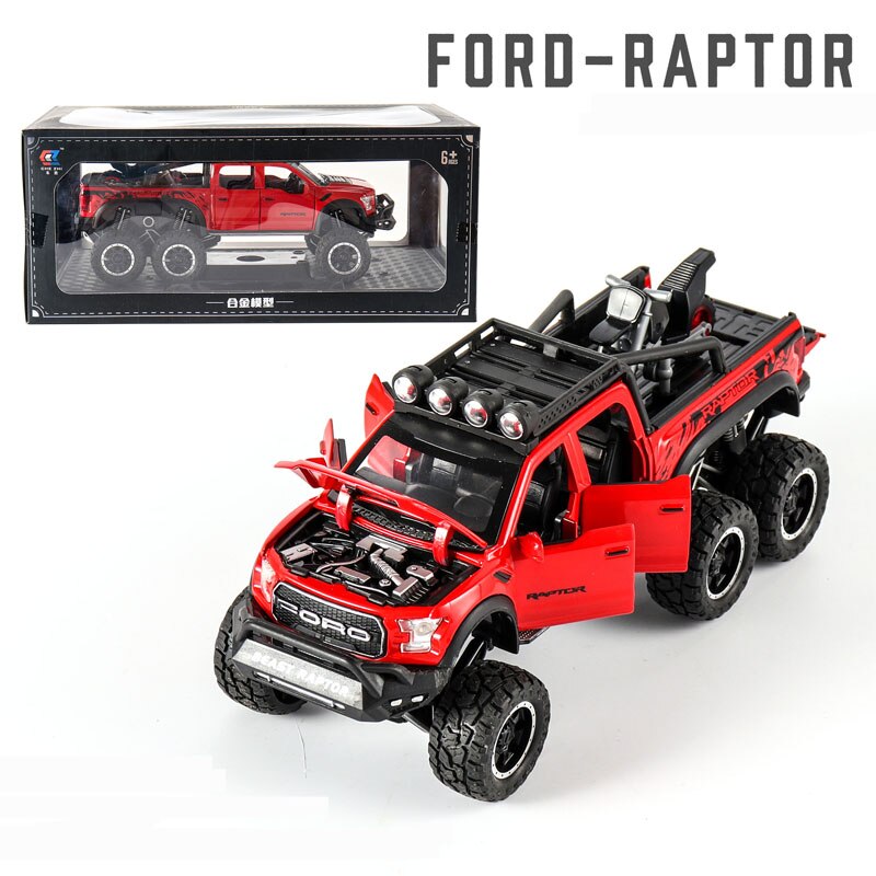 1:24 ford f150 Modello di Auto In Lega Auto Giocattolo Pressofuso Modello di Auto Tirare Indietro Da Collezione Giocattolo dei bambini di Trasporto libero: support red