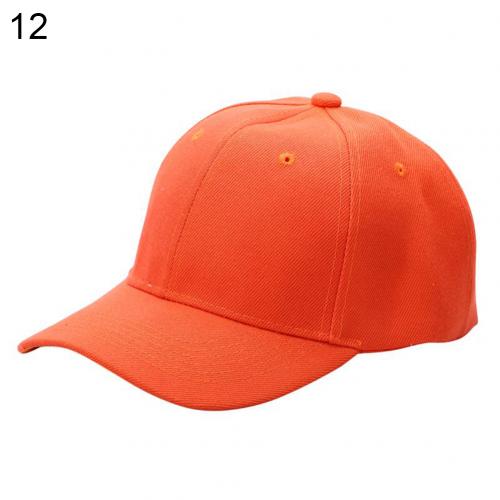 Kvinder mænd hat buet solskærm lys bord ensfarvet baseball cap mænd cap udendørs sol hat justerbar sport baseball cap: Orange