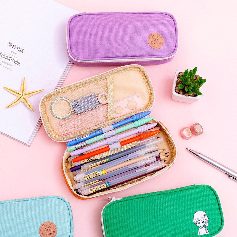 Estuche escolar con de unicornio para lápices, estuche escolar con de unicornio, para bolígrafos Kawaii, estuche de lápices de gran tamaño para niñas y niños