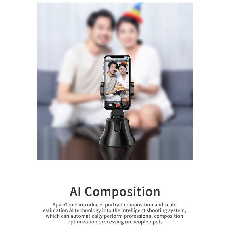 All-in-one Auto Smart Shooting Selfie Stick 360 Rotation Auto Face Tracking Object Tracking Phone Holder Desk Gimbal Stabilizer