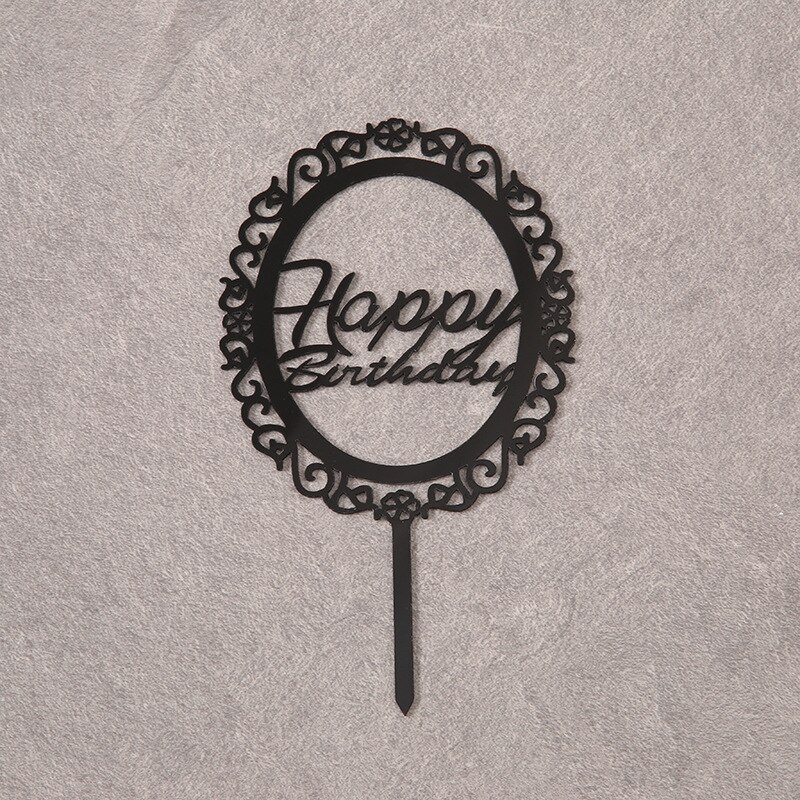 Topper joyeux anniversaire gâteau Topper acrylique lettres fête fournitures noir joyeux anniversaire gâteau Topper enfant: 1